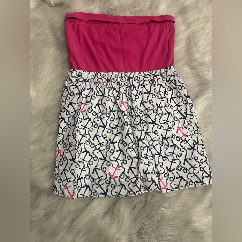 Lilly Pulitzer Nautical Strapless Dress XL